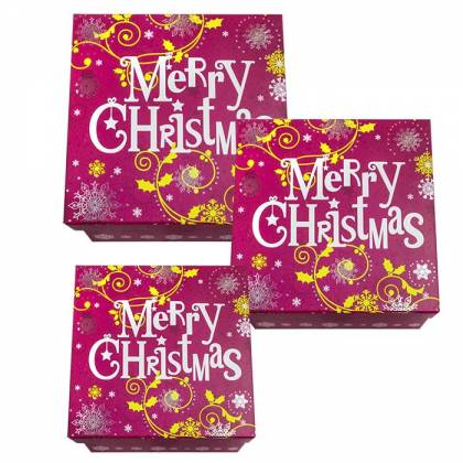 ΚΟΥΤΙΑ ΧΑΡΤΙΝΑ MERRY CHRISTMAS ΣΕΤ=3ΤΕΜ 28x11cm/ 24x10cm/ 21x9,5cm  στην Κατηγορία Κουτιά 