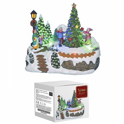 ΧΩΡΙΟ XMAS ΜΕ ΕΛΑΤΑ 18cm  στην Κατηγορία Μπαταρίας 