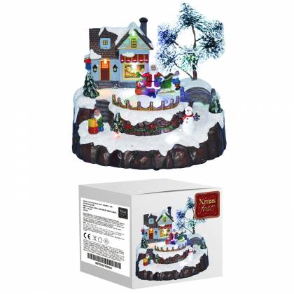 Χωριό Xmas με Άγιο Βασίλη 20,5cm  στην Κατηγορία Μπαταρίας 