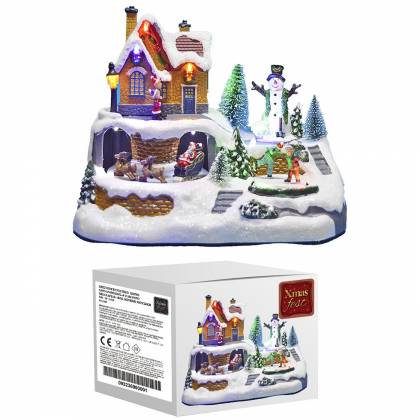 ΧΩΡΙΟ XMAS "ΧΙΟΝΑΝΘΡΩΠΟΣ & ΕΛΚΥΘΡΟ" 23cm  στην Κατηγορία Μπαταρίας 