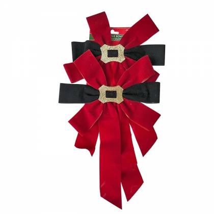 ΦΙΟΓΚΟΙ SANTA  ΜΕΣΣΑΙΟ ΜΕΓΕΘΟΣ ΣΕΤ=2ΤΕΜ 20x34cm  στην Κατηγορία Φιόγκοι 