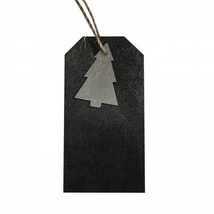 ΚΡΕΜΑΣΤΟ ΞΥΛΙΝΟ ΟΡΘΟΓΩΝΙΟ ΜΕ ΔΕΝΤΡΟ 9,5x5cm  στην Κατηγορία Κρεμαστά Στολίδια 