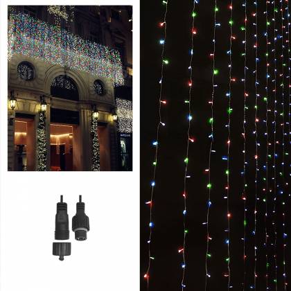 100 LED ΧΡΩΜΑΤΙΣΤΑ  ΕΞΩΤΕΡΙΚΑ ΚΟΥΡΤΙΝΑ-ΕΠΕΚΤΑΣΗ L.V.(Δεν περιέχεται ο μετασχηματιστής)   στην Κατηγορία Φωτάκια LED / Επέκταση 