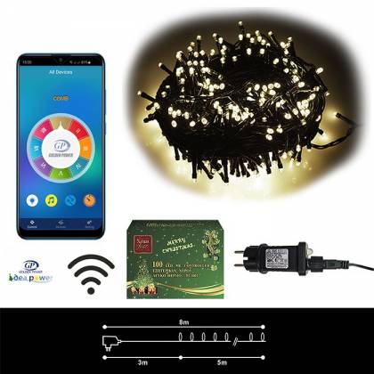 100 LED ΛΕΥΚΑ ΜΕ ΠΡΟΓΡΑΜΜΑ APP   στην Κατηγορία Φωτάκια LED / Πρόγραμμα 