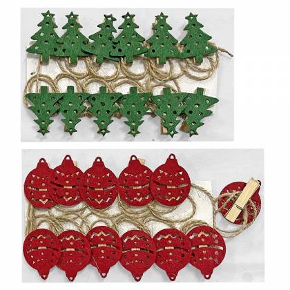 ΓΙΡΛΑΝΤΑ ΜΕ 12 ΣΤΟΛΙΔΙΑ XMAS ΣΤΟΛΙΔΙ ~4cm  στην Κατηγορία Γιρλάντες - Κορδέλες 