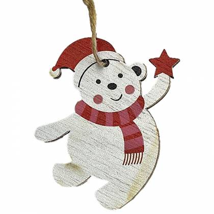 Στολίδι Ξύλινο Αρκουδάκι Xmas 7cm  στην Κατηγορία Κρεμαστά Στολίδια 