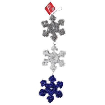 ΧΙΟΝΟΝΙΦΑΔΕΣ 3ΤΕΜ ΓΙΡΛΑΝΤΑ TINSEL 52xΦ14cm  στην Κατηγορία Κρεμαστά Στολίδια 