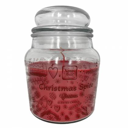 Κερί Christmas Spice σε Βάζο με Καπάκι Μεγάλο 50h 311gr Net, 14,5x11cm  στην Κατηγορία Κεριά 