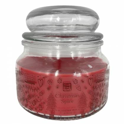 Κερί Christmas Spice σε Βάζο με Καπάκι Μεσαίο 35h 226gr Net, 10x9,5cm  στην Κατηγορία Κεριά 