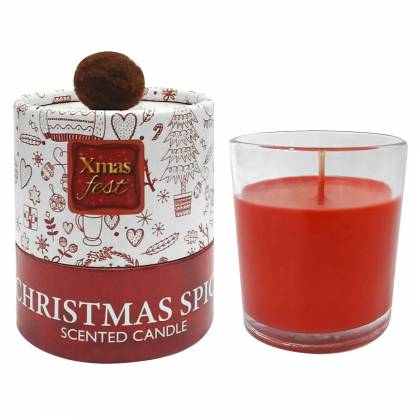 Κερί Christmas Spice σε Βάζο & Κουτί Xmas 30h 130gr Net, 11,5x8cm  στην Κατηγορία Κεριά 