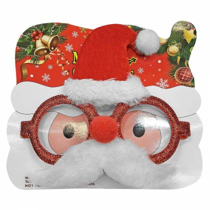 ΓΥΑΛΙΑ SANTA ΜΕ ΚΑΠΕΛΟ & ΜΟΥΣΤΑΚΙ 16x14cm  στην Κατηγορία Στέκες - Accessories 