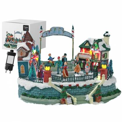 Παράσταση Xmas Παγοδρόμιο-Χωριό 26,5x25x18,5cm  στην Κατηγορία Διακοσμητικά με Φως 