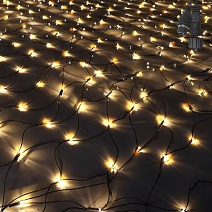 100 Λαμπάκια LED Λευκό Θερμό Δίχτυ με Επέκταση & Προγράμματα IP44 1,5x1,5m (δεν Περιέχεται ο Μετασχηματιστής)  στην Κατηγορία Φωτάκια LED / Επέκταση 