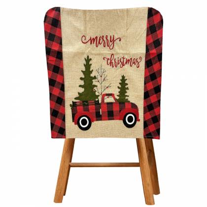 Κάλυμμα Καρέκλας Xmas Καρώ 49x47cm  στην Κατηγορία Χριστουγεννιάτικο Τραπέζι - Οργάνωση Κουζίνας 