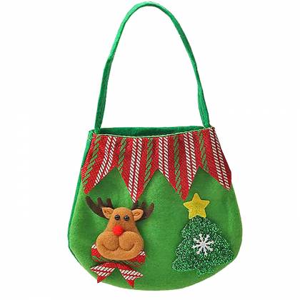 Τσαντάκι Τσόχινο Πουγκί Xmas Φιγούρες 15x15cm  στην Κατηγορία Σάκοι - Τσάντες 