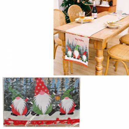 Runner Διακόσμισης Τραπεζιού με Pom-Pom 180x33cm  στην Κατηγορία Χριστουγεννιάτικο Τραπέζι - Οργάνωση Κουζίνας 