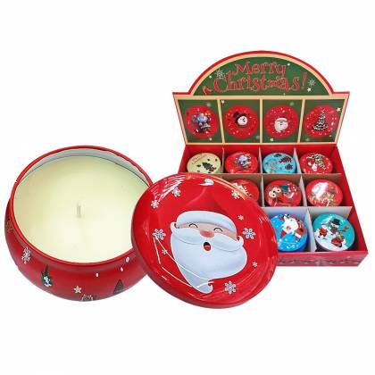 Κερί Xmas σε Μεταλλικό Κουτί με Καπάκι 7x4,5cm 110gr  στην Κατηγορία Κεριά 