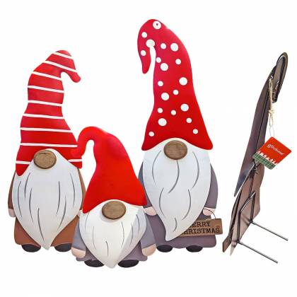 Gnome Μεταλλικές Επιδαπέδιες Φιγούρες σετ=3 τεμ 68cm /62cm /46cm  στην Κατηγορία Διακοσμητικά Χώρου - Μεγάλα 