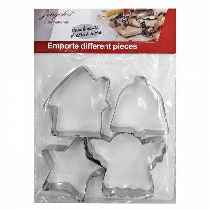 Κουπ πατ Μεταλλικά σετ=4 Φιγούρες Xmas 19x14cm (φιγούρα ~6-7cm)  στην Κατηγορία Ζαχαροπλαστική 