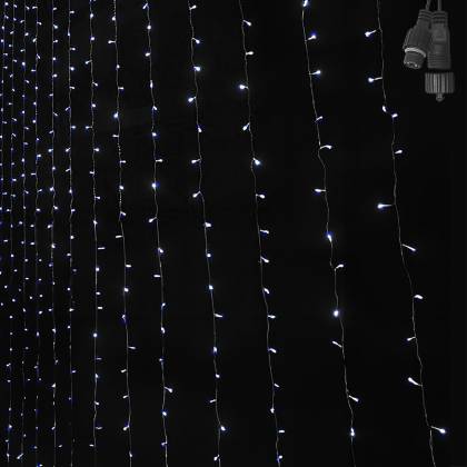 100 Λαμπάκια LED Λευκό Ψυχρό Κουρτίνα με Επέκταση & Προγράμματα IP44 90x80cm (δεν Περιέχεται ο Μετασχηματιστής)