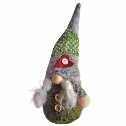 Φιγούρα Gnome Πράσινη  με Πλεξούδες 34cm  στην Κατηγορία Κούκλες Υφασμάτινες 