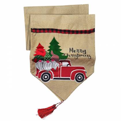 Runner Διακόσμησης Τραπεζιού Λινάτσα Santa car 180x35cm  στην Κατηγορία Χριστουγεννιάτικο Τραπέζι - Οργάνωση Κουζίνας 