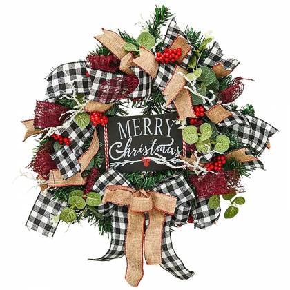 Στεφάνι Χριστουγεννιάτικο Πίνακας Merry Christmas ø30cm  στην Κατηγορία Στεφάνια 