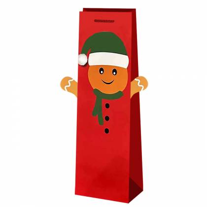 Τσάντα Δώρου Χάρτινη Ποτού Xmas Φιγούρα 37x13x13cm  στην Κατηγορία Τσάντες Δώρου 