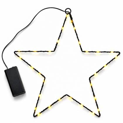 Αστέρι με 30 LED Copper Μπαταρίας Λευκό Θερμό Σταθερή IP20 30x30cm