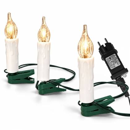 20 Κεριά LED Λευκό Θερμό με Προγράμματα IP44 9m